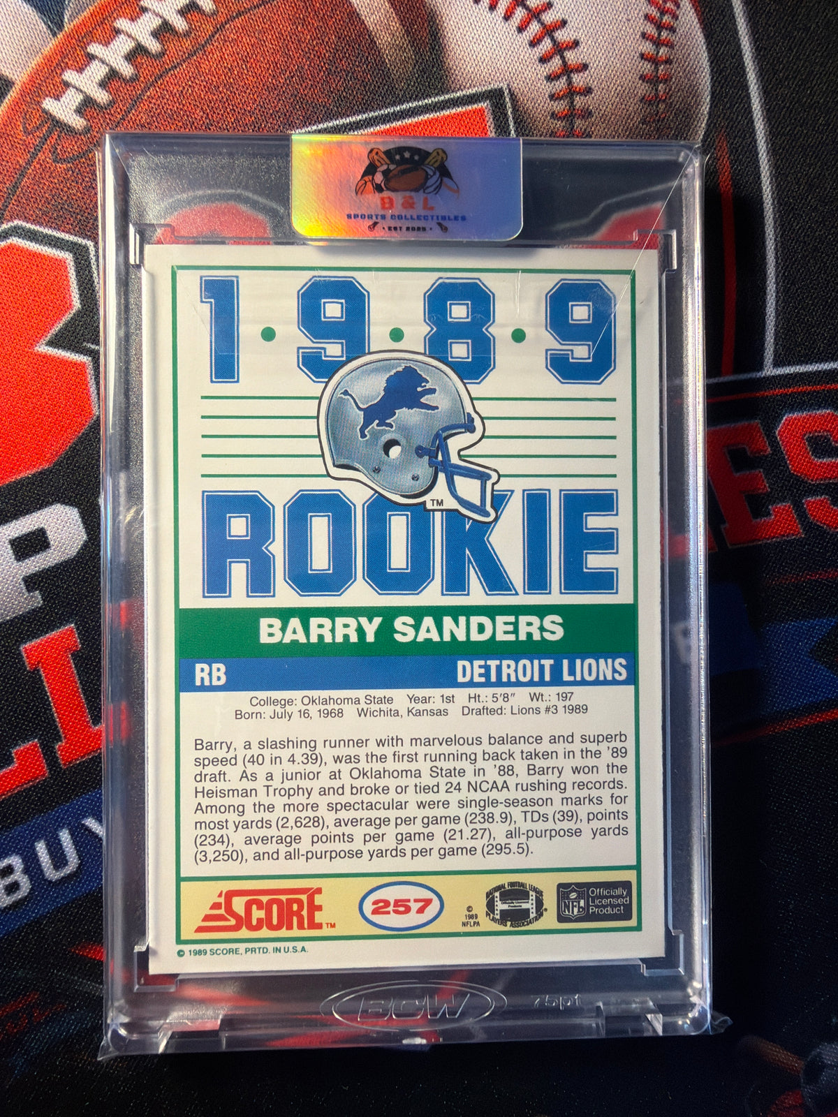 1989 Score - 1989 Rookie Barry Sanders #257 (RC) card