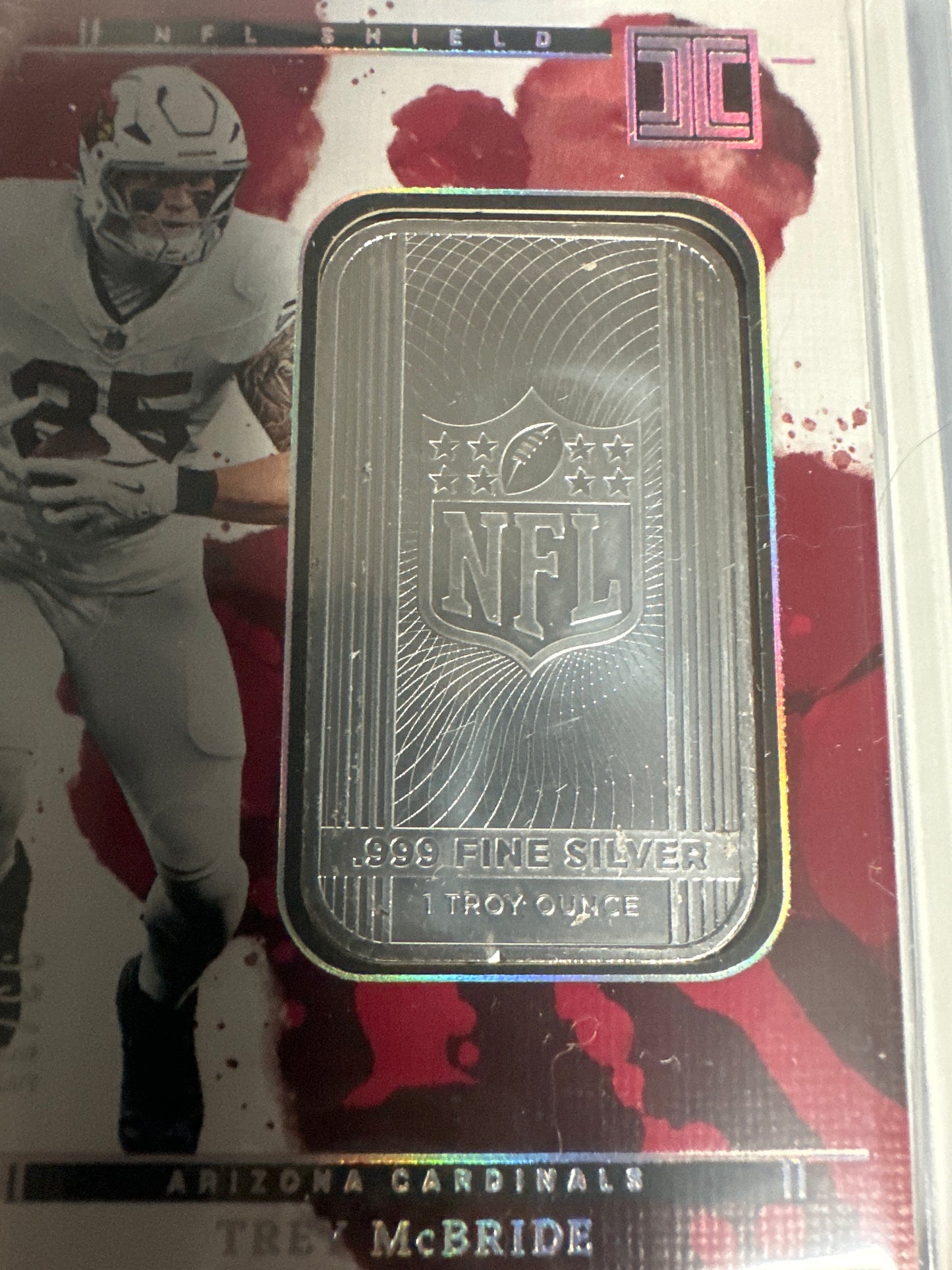 2025 Panini Impeccable Trey McBride NFL Shield SILVER BAR! 33/35! 🔥🔥