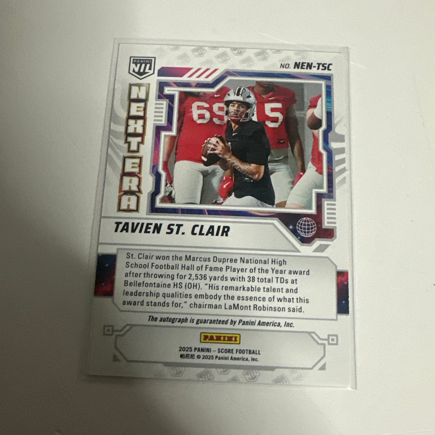 2025 Panini Score Tavien St. Clair NIL Next Era RC Auto Ohio State Autograph 🔥