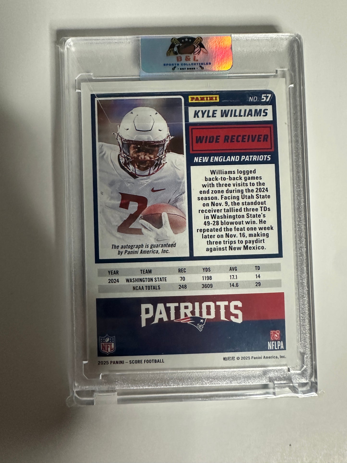 2025 Score Kyle Williams Rookie Auto 11/20 🔥