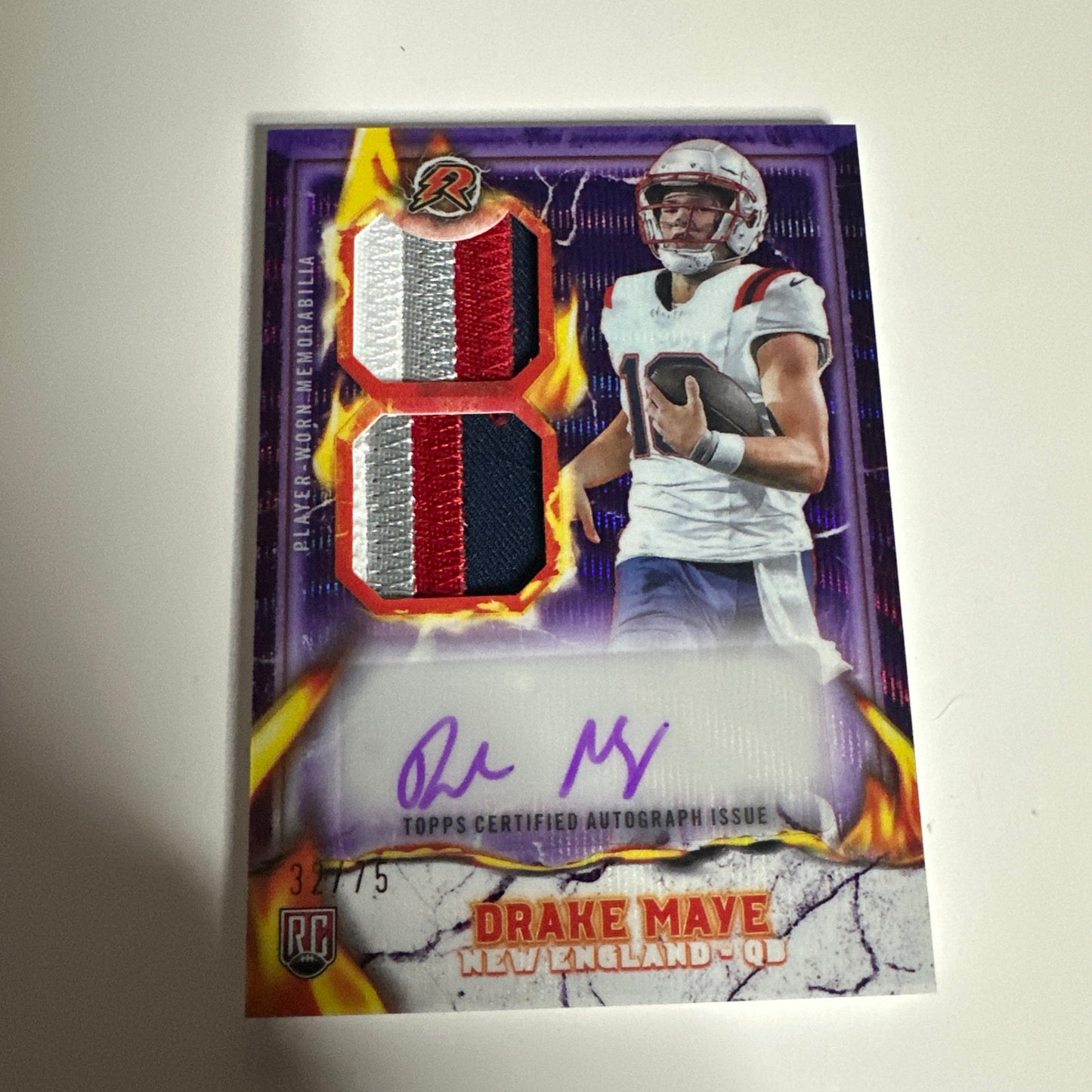 2024 Topps Resurgence Ignite Rookie Drake Maye RPA 4 color Patch Auto 32/75 🔥😳
