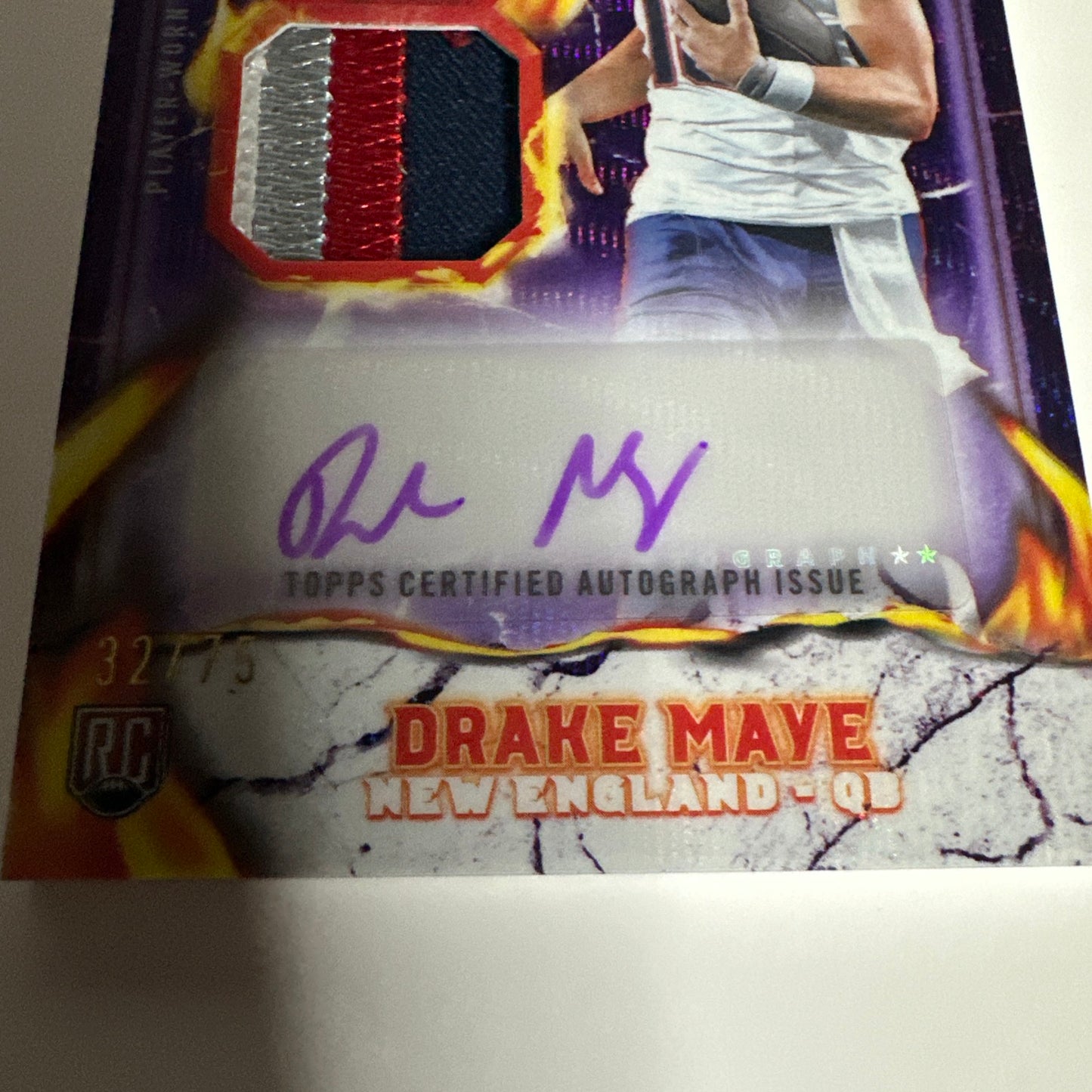 2024 Topps Resurgence Ignite Rookie Drake Maye RPA 4 color Patch Auto 32/75 🔥😳