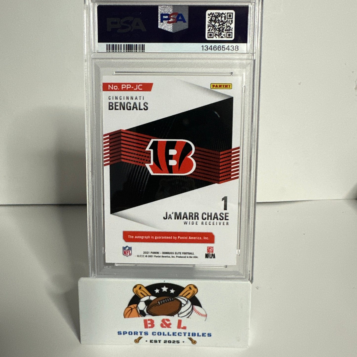 2021 Panini Donruss Elite Ja'Marr Chase RC Auto Pen Pals PSA 9 Auto 10! 🔥