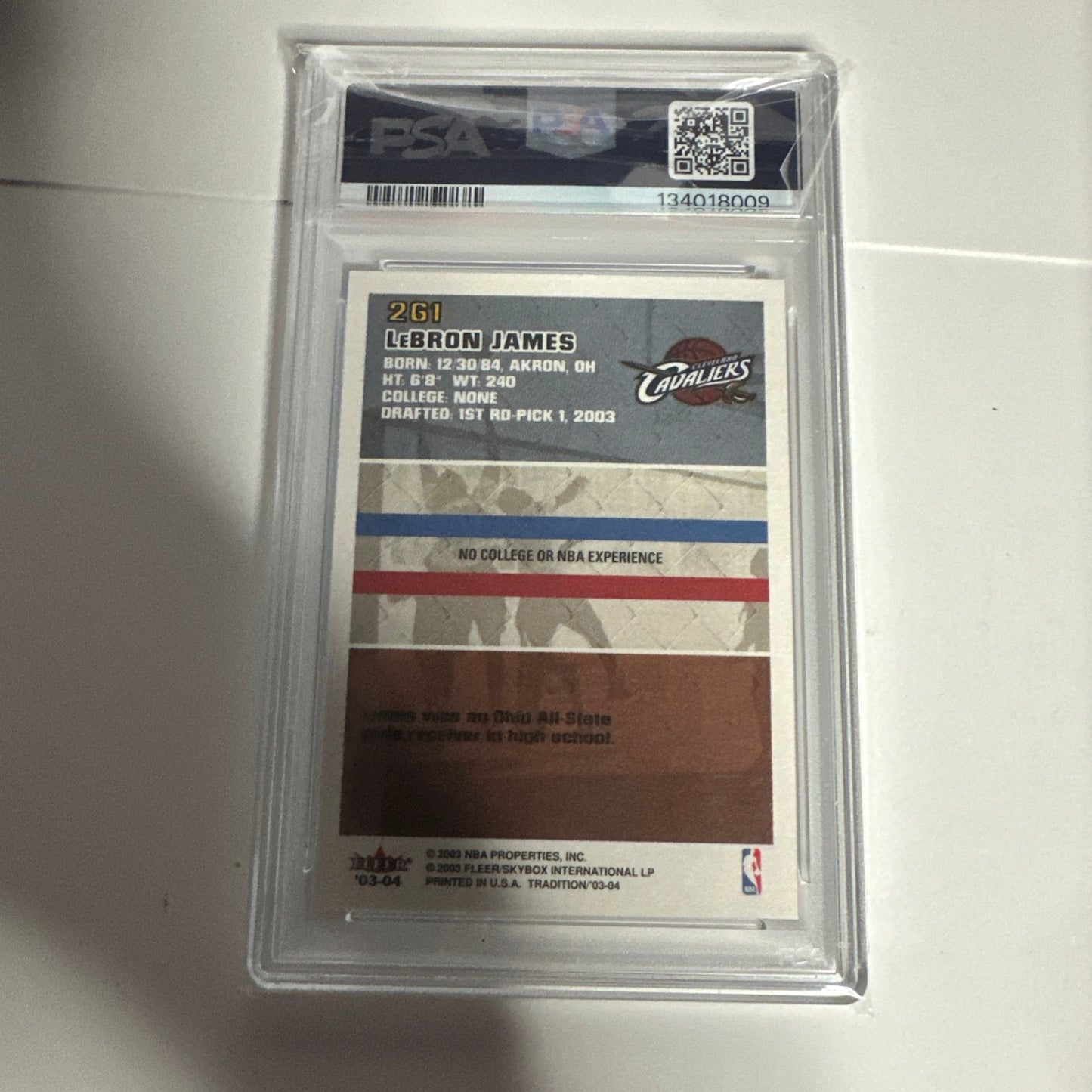 2003 Fleer Tradition LeBron James Rookie Card!! PSA9!! 🔥🔥💥💥
