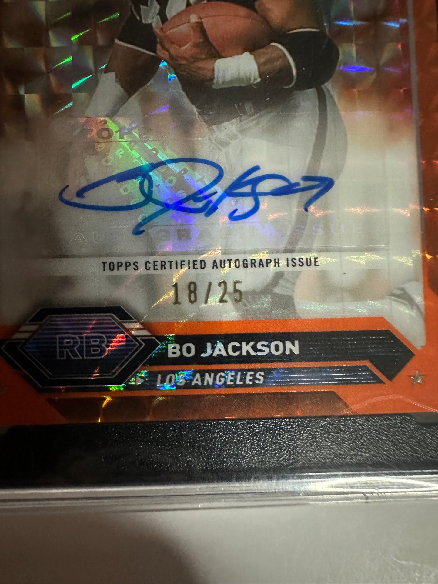 2023 Bo Jackson Topps Composite Chrome Auto Orange Geometric 18/25 SCG dual 10! GEM MINT! 💎💎